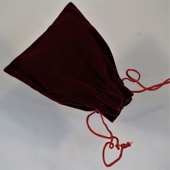 Pandora Jewelers Vintage Dust Bag Jewelry Storage Velour Burgundy Drawstring - Picture 4 of 4